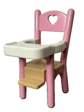 Vintage 1995 Fisher-Price Loving Family Dollhouse #6364 Pink High Chair for Baby